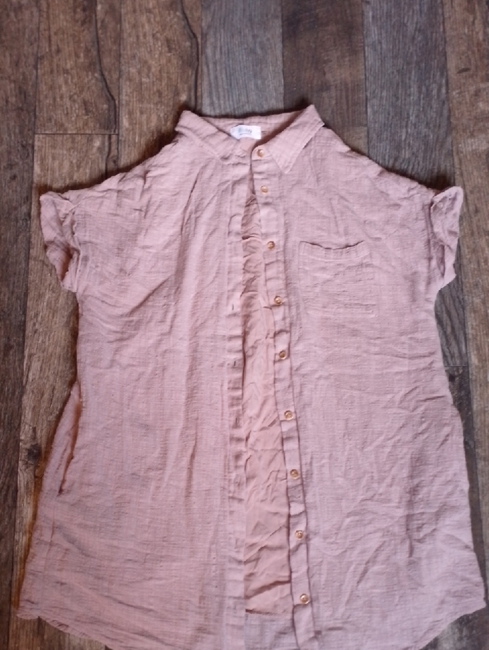 Blu ivy Beautifully Textured 100% Cotton Long Shirt Short Dress Button Up Blouse